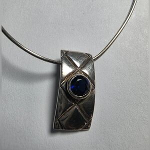 Minimalist Silver Necklace with Crystal Gem